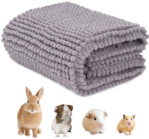 Meerschweinchen Unterlage Waschbar 60×40cm Kaninchen Käfig Einlagen Wiederverwendbar Kleintiere Decke Guinea Pig Cage Liner(Grau)