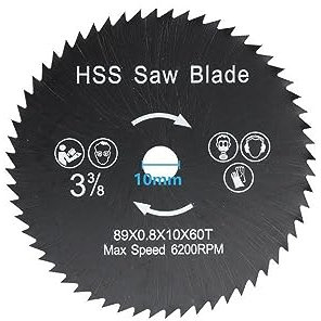 SEIDER Lame de scie Circulaire 89x10mm, Disque de Coupe du Bois, Pointe en carbure TCT, for Couper Le Plastique PVC, Outils de Travail du Bois, 1 pièce(89x10x60T)