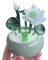 ESTINTENG Kristallglas, kleine Ornamente, Lotusblumen, Lotusblätter, Topfpflanzen, Bonsai-Bastelarbeiten, Tischbohnensprossen-Dekorationen, Topf, weiße Jade, Lotus