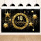 Koliphy 18. Geburtstag Deko, 18. Happy Birthday Banner für Jungen Mädchen, Schwarz Gold Stoff 18 Geburtstagsbanner Hintergrund Party Dekoration Drinnen und Draußen