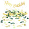 HXJDAM 300 Stück Konfetti Geburtstag deco Gold Grün 1 Stück gold Happy birthday Banner Streudeko Geburtstag Tischdeko Geburtstag Gold Grün konfetti 40 geburtstag Deko Geburtstag für Geburtstag Party
