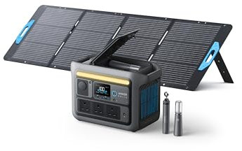 Anker SOLIX C800 Plus Portable Power Station with 200W Solar Panels, 1200W (Peak 1600W) Solar Generator with Camping Lights, 768Wh LiFePO4 Battery for Outdoor Camping, RVs, Road Trip, Power Outages