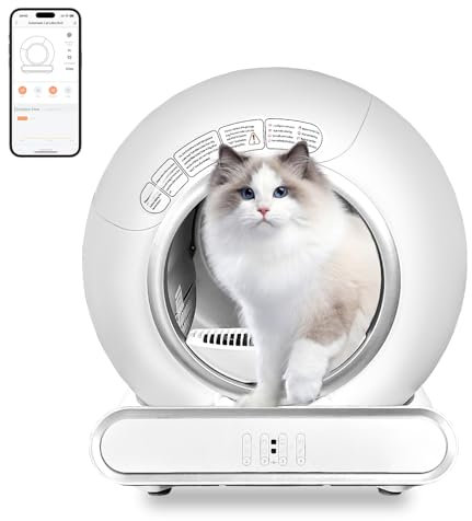Lettiera Gatto Autopulente Lettiera per Gatti Automatica 65 Litri di Grande Capacità Toilette per Gatti Intelligente Antiodore Sabbiera Gatto Autopulente per Più Gatti (Type B)