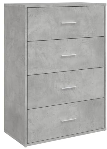 vidaXL Sideboard, Kommode mit Stauraum, Beistellschrank für Wohnzimmer Küche Flur, Anrichte Schrank Highboard, Modern, Betongrau Holzwerkstoff