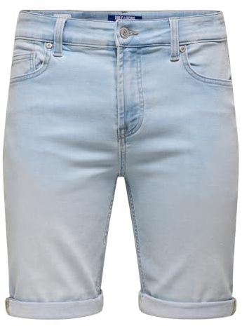 Only & Sons Male Jeans-Shorts ONSPLY Mittlere Taille Normal geschnitten Shorts