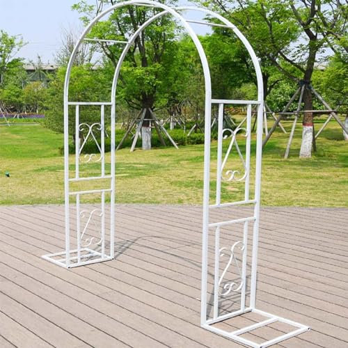 DZZTHSH Großer Metallgarten Rosenbogenschnalel, 140 cm -340 cm Kletterpflanzbogenway Pergola - Schwarz/Weiß/Grün/brauner Gartenlaube, 20 -mm -Quadratröhre