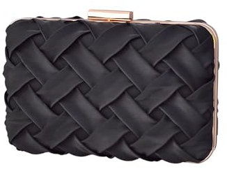 CORIOS Damen Abendtasche Clutch Tasche Hochzeit Brautbörse Handtasche Elegante Schultertasche Kettentasche Tasche Luxurious Klein Umhängetasche für Hochzeit Wedding Prom Party Schwarz