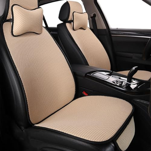 Coprisedili Auto per Ford Mustang Mach-E, Cuscino Auto Comodo Traspirante Morbido Anti Scivolo Copri Sedile Auto,Beige