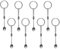 Bettinay 8 PCS Silver Mini Spoon Keyring, Crown Teaspoon Tiny Spoon Key Ring