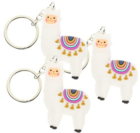 JOINPAYA Alpaka Schlüsselanhänger 3 Stück Aus Langlebigem Material Weiß Cartoon Ebene Anhänger Für Tasche Rucksack Geschenk