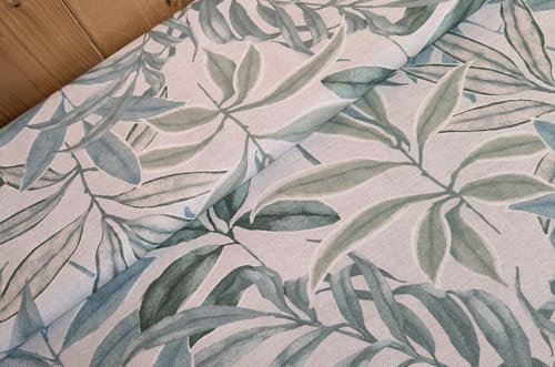 Halbpanama Stoff Meterware Sommer - robuster Taschenstoff bedruckt - schwerer Baumwollstoff Blumen - stabiler Dekostoff Pflanzen - BW Panama *Ab 50cm, Farbe: 009 Dschungel