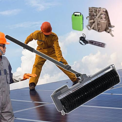 XEEAOFE Solarreinigungsbürste, Solarreinigungsgerät Mit 3,5-7,5m Teleskopstange, Snap-On-Design, Verhindert Versehentliches Zusammenziehen, Geeignet Für Verschiedene Arbeitsumgebungen,3.5m