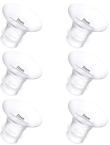 6Pcs Breast Pump Flange Insert 21mm Compatible with Momcozy/Spectra/Medela/eufy/Elvie/Lansinoh/Paruu P10 Breast Pump, Fit for Momcozy M5/M9/M6/V2 Pro/V2 pro/S12 Pro/eufy E10 S1 S1 Pro, 24mm Flange