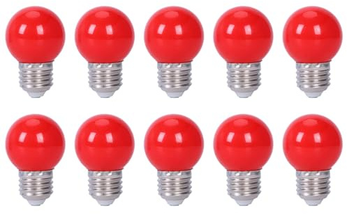 Rersduyt 10X E27 3W 6 SMD LED Saving Globe Bulb Light Lamp AC 110-240V, Red