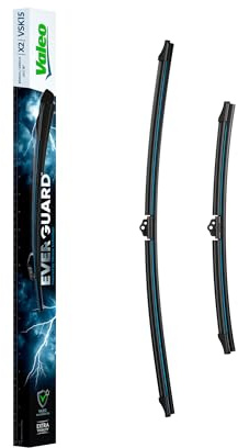 Valeo Everguard 2 Scheibenwischer VSK15 - Vorne - 600 mm / 450 mm | Set mit 2 Silikon-Flachbalkenwischern, 566031