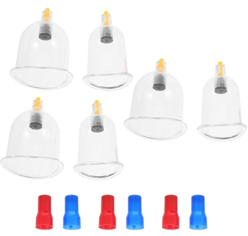 TIDTALEO 1 Ensemble Kit de Ventouses de Massage à Vide pour Thérapie Chinoise Grandes Petites Aimants Plastique Transparent Facile à Utiliser Nettoyer pour Détente Musculaire et Drainage
