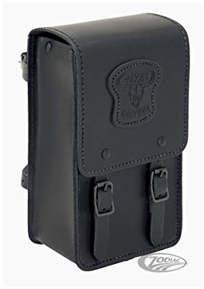 Tasche aus schwarzem Leder Texas Leather X SISSYBAR Rückenlehne universell kompatibel mit Motorrad Harley Davidson, Honda, B M W, Kawasaki, Yamaha, Moto Guzzi, Indian