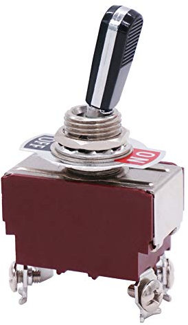 mxuteuk Interruttore a levetta per impieghi gravosi 20A 125V DPST 2 posizioni Interruttore ON/OFF a 4 pin con impugnatura resistente all'usura in PC nero, TEN-A-4210BK