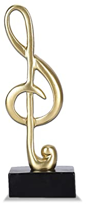 HERCHR Musiknoten-Statuen, Musiknoten-Figur, Deko Skulpturen Musik Note, Musik-Dekoration Für Wohnzimmer, Musikzimmer, Klavier, Büro, Statue, Heimdekoration, 18,5cm