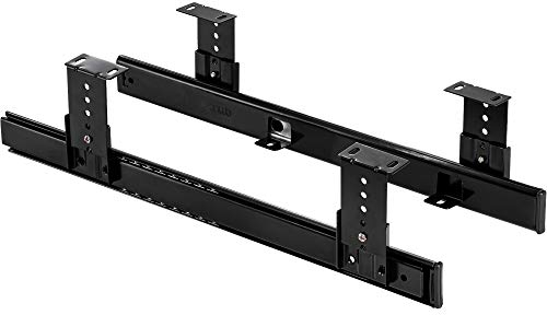 Gedotec Tastaturablage Stahl schwarz verzinkt | 1 Set Tablarauszug zum selber Bauen | Tastaturschublade höhenverstellbar | Auszug für Eingabegerät an Schreibtischen | Tastaturhalterung Scharnier