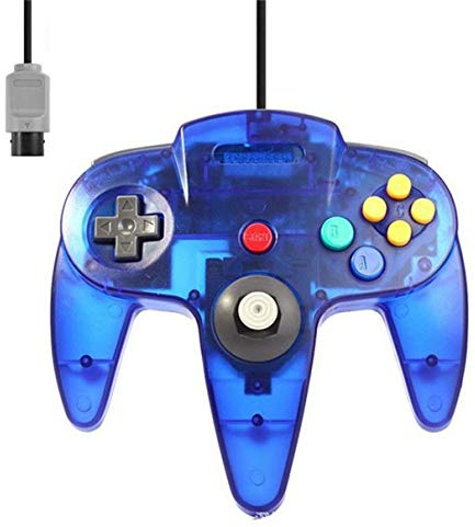 Controller Für Nintendo 64 N64 Blau Transparent Kabelgebunden Gamepad Joypad