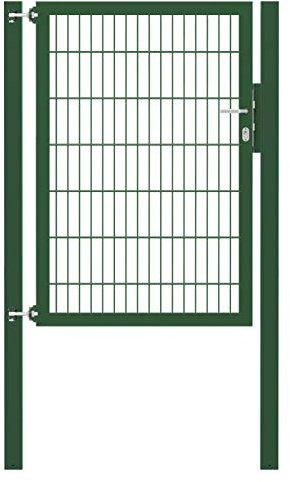 Alberts 662080 Einzeltor Flexo Plus mit Zubehör | verschiedene Breiten und Höhen | Pfostenstärke 80 x 80 mm | grün | Breite 100 cm | Höhe 140 cm