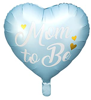 Folienballon Herz Mom to Be 35cm Helium Luftballon Herzluftballon Herzballon Ballon Deko Babyshower/Folie Ballon Herz blau gedruckt Mama zu sein für Hel auf Luft hängende Dekoration