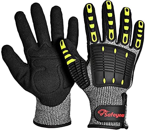 SAFEYEAR kettensäge schnittschutzhandschuhe größe 9 forst klasse 5 Anti Impact Rutschfest Rutschfester, flexibler Griff, verwendet in Baustellen, Maschinen, Autowerkstätten Winter, Gelb