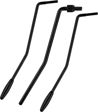 SAVITA 3 Stück 5 mm/6 mm Gewinde Tremolo Arm, Tremolo Gitarre Metall Whammy Bar Einschraubbarer Tremolo Arm für Uns/Mexikanischen Standard Tremolohebel (Schwarz)