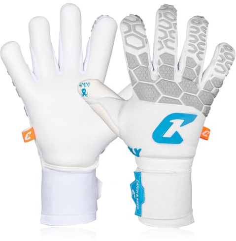 CATCH & KEEP Torwarthandschuhe Herren Fly White Soul Gr. 10 I Professionelle Torwarthandschuhe, Daumenunterstützung & dickerer Handgelenksbandage