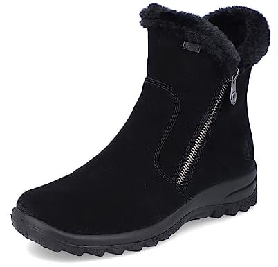 Rieker Damen Winterstiefel L7162, Frauen Stiefel, wasserabweisend, riekerTEX,Winterschuhe,uebergangsstiefel,schwarz (00),42 EU / 8 UK
