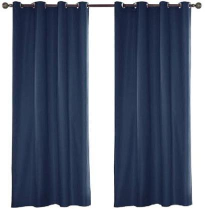 Outdoor Curtains for Garden Patio Waterproof,Blackout Thermal Insulated Eyelet Top Grommet Privacy Curtain for Gazebo Pergola Outside Balcony Indoor Living Room (B-Navy Blue,4 Panels W54*L84)