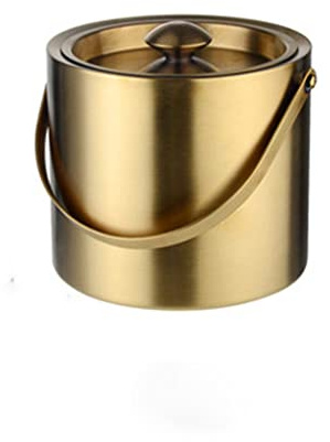 Seau à Glace en Acier Inoxydable Isolation Thermique Portable à Double paroi avec Couvercle Vin Champagne Whisky Boisson Bière Outil 2L/3L (A 3L)