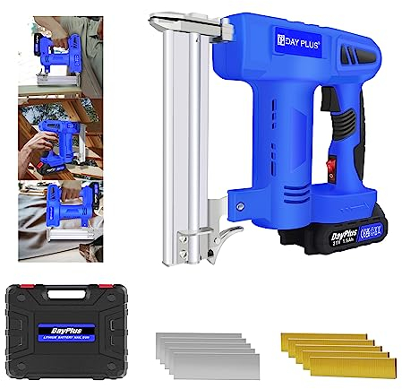 Jupitor Tacker für Holz, Polsterarbeiten & mehr - 2-in-1 Polstermöbel-Heftpistole, 200 Klammern & Nägel, Elektrischer Nagler bis 15-32mm & 10-22mm, Modern, Automatisch