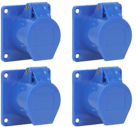 Risegun Industrial Steckdose CEE Adapter, 4 Stücks Einbausteckdose Industrieller Steckdosen 3-polige 16A IP44 wasserdichte Verdeckte Steckdose 220-250V