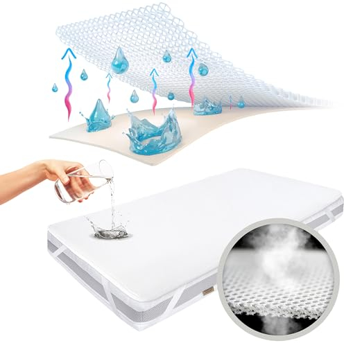 Matratzenschoner 60x120 Baby Wasserdicht Matratzenschutz Wasserdicht 120x60 cm Matratzenschoner 120x60 cm Bettschoner 120 x 60 cm Nässeschutz 60 x 120 cm Oeko-Tex-Zertifiziert Atmungsaktiv Premium