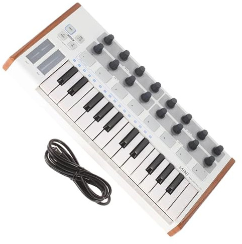 White Portable Mini Keyboard Controller 25-Key USB Keyboard And Drum Pad Controller Portable Electronic Keyboards