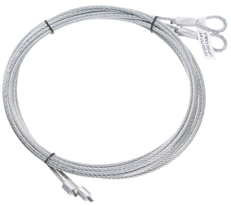 sourcing map 2 Pièces 9,6 Pieds (2,8 Mètres) Câble de Porte de Garage de 3 mm de Diamètre en Fil D'Acier de Torsion, Acier Galvanisé