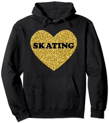 Skaten für Frauen I Love Skating Roller Skating Figure Skate Pullover Hoodie