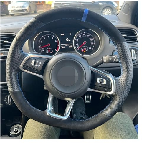 Auto Lenkradbezug Für Golf 7 Für GTI Für Golf R Auto Lenkrad Abdeckung Hand Nähen Geflecht Lenkrad Abdeckung (Farbe : Stil 3)