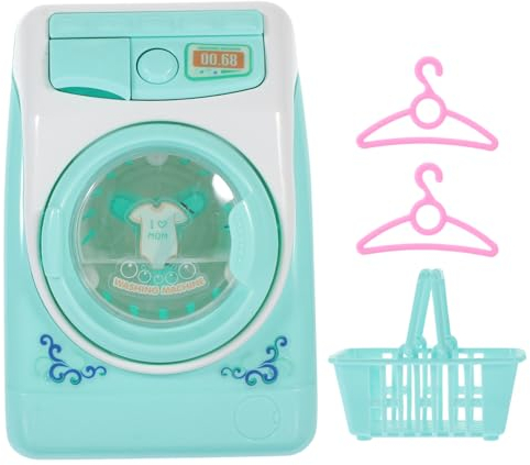 HOOTNEE 1 Set lavatrice giocattolo fai finta di giocare con i giocattoli del bucato giocattolo per lavatrice in idropulitrice mobilia giocattolo per bambini mini