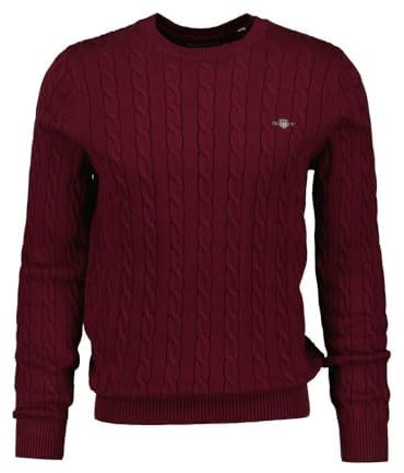 GANT Herren Cotton Cable C-Neck Pullover, Ruby RED, X-Large