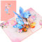 Gjinxi Kindertag Grußkarte Pop Up Schmetterlinge 3D Karte Blumen Geburtstagskarte Butterfly Muttertagskarte Geburtstagskarte für Frau Glückwunschkarte Geburtstag(Urlaubswünsche/Einladungskarte)