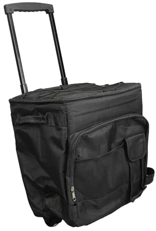 Nevera Portátil con Ruedas, Bolsa Refrigeradora con Ruedas de 43 litros con Barra con Ruedas, Bolsa de Almacenamiento de Alimentos con Aislamiento a Prueba de Fugas de Tela