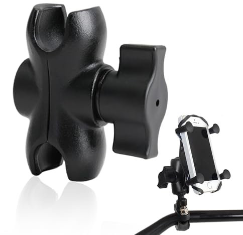 Vidacharmy 60 mm Dual Socket Arm Aluminium Alloy Compatible with RAM Mounts, Double Ball Grip Arm, Connects Any Device with 1 Inch Ball Head