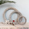 Weihnachtskranz, Rattan-Kranz, graue Rattan-Girlande, zum Aufhängen, Hochzeitsdekoration (30 cm)