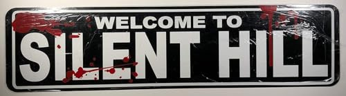 kisoyo Retro Metall-Blechschild Welcome to Silent Hill Blutiges Metallschild für Cafés, Bars, Pubs, Laden, Wanddekoration, lustige Retro-Schilder, 40,6 x 10,2 cm