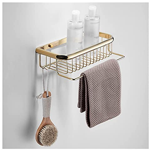 QTYQWC Porte-Serviettes Mural en Or pâle pour Salle de Bain, Porte-Serviettes de Salle de Bain, Porte-Serviettes Mural Pliable de 24,4 Pouces, Support Multifonctionnel monté pour Douche (Barre