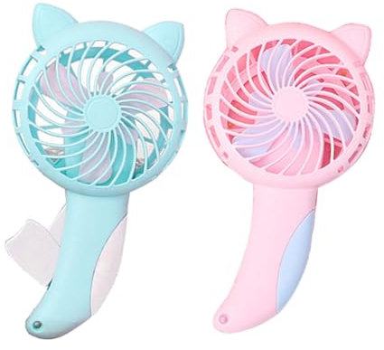 Ventilador portátil con batería recargable, pequeño ventilador de presión manual | Ventilador portátil personal de diseño lindo | Ventilador personal para estudiantes Niños Ventilador manu