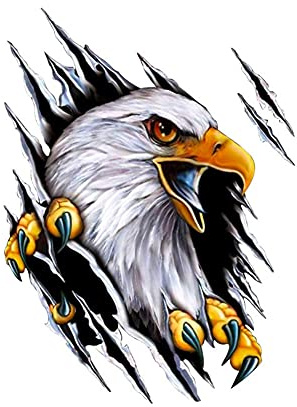 Adler Aufkleber Auto, Motorhaube Aufkleber Auto Karosserie Körper Aufkleber Wasserdichte Personalisierter Auto Aufkleber Zerrissener Adler 3d Autoaufkleber Sticker Selbstklebender Aufkleber